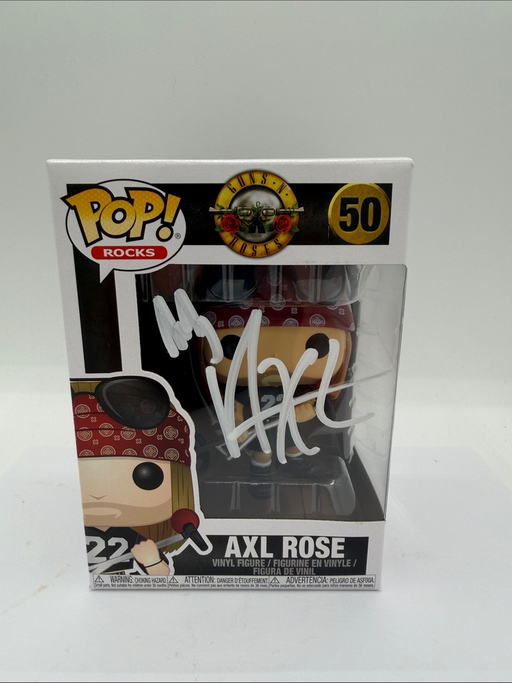 Funko Pop! Rocks SIGNED Axl Rose Vinyl Figure Red Bandana Black Outfit MINT